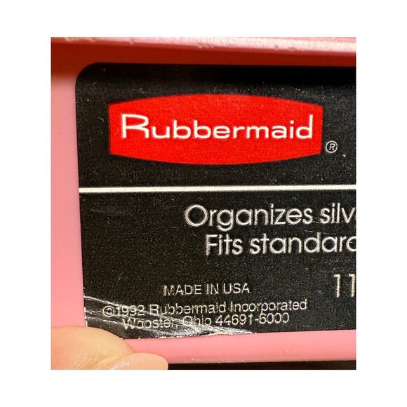 Rubbermaid Mauve Silverware Flatware Cutlery Tray Utensil Holder 1992 Large Pink - Picture 6 of 6